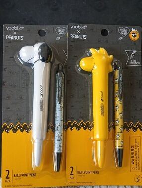 Yoobi x Peanuts Character Ballpoint Pen Set - Snoopy And Woodstock New
